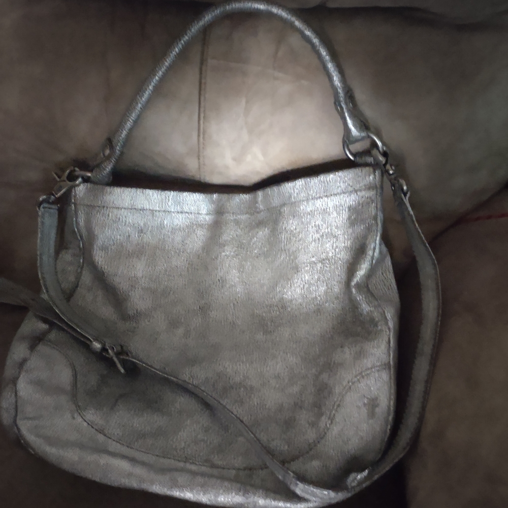 Frye Metallic Silver Shoulder Bag